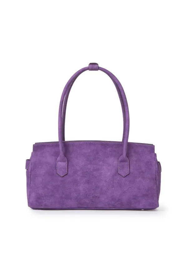 FAUX SUEDE TWO-WAY BAG IN PURPLE