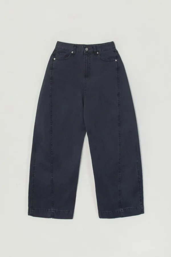 ODY CURVED DENIM PANTS_NAVY