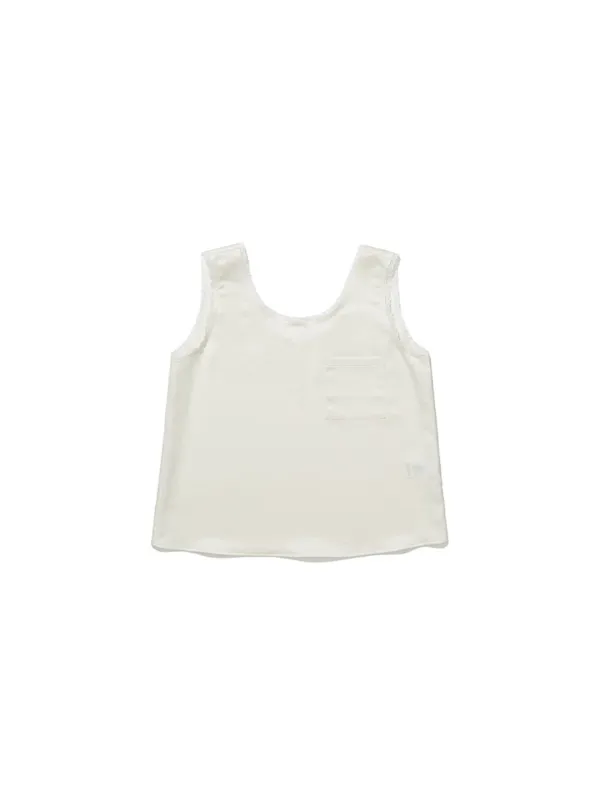 Sleeveless Pocket Top Ivory_F262BL01