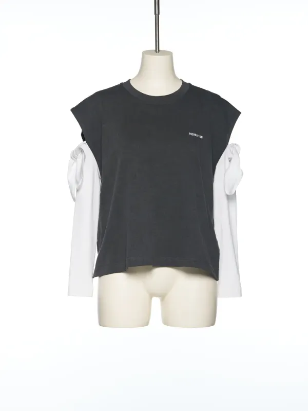 PS25 DARK GRAY SLEEVE TIE T-SHIRT