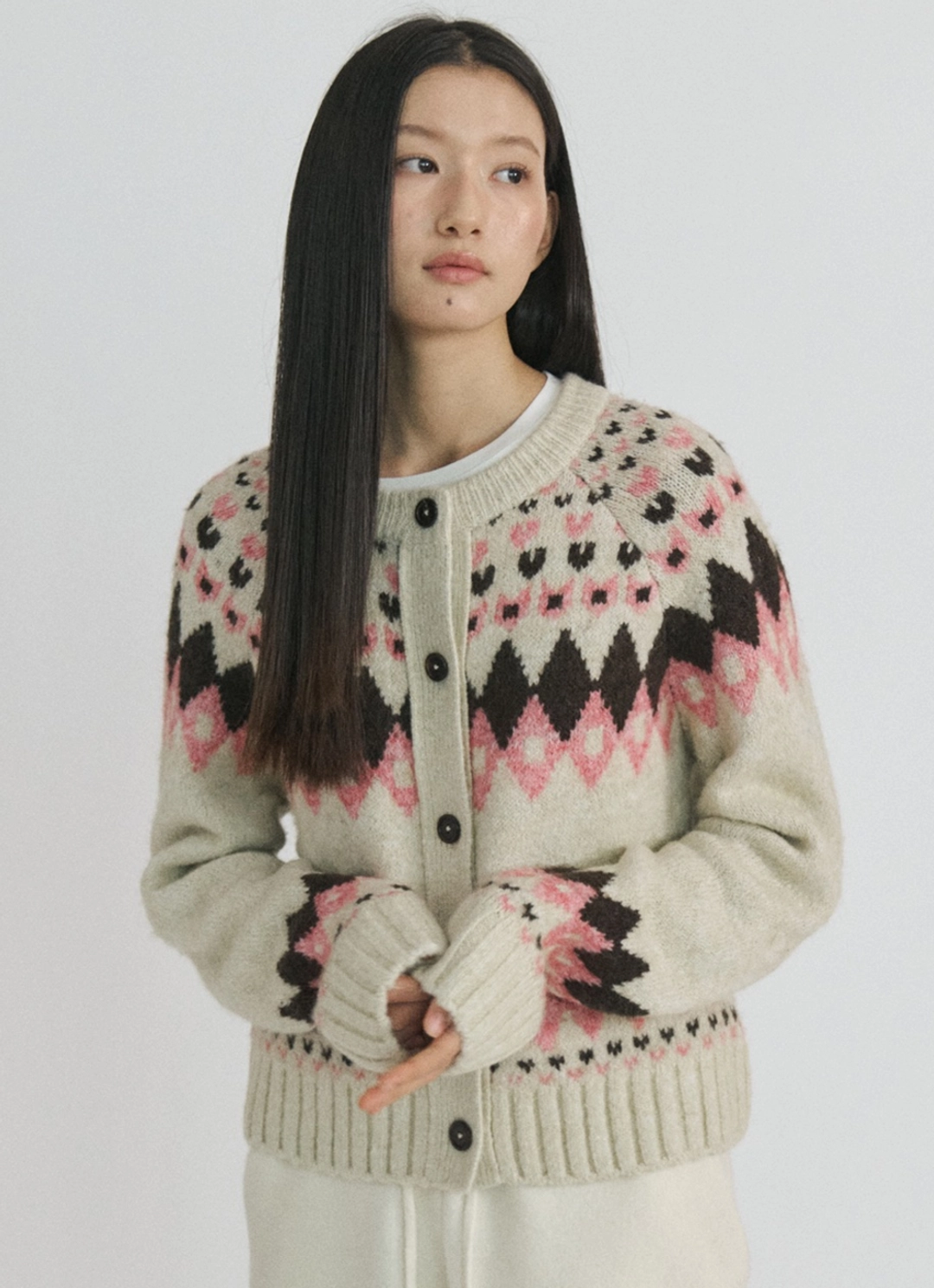 스텝어라운드 Nordic Classic Wool Cardigan_IVORY 상품 이미지 2