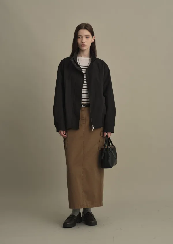 WASHED CARGO SKIRT (washed olive)