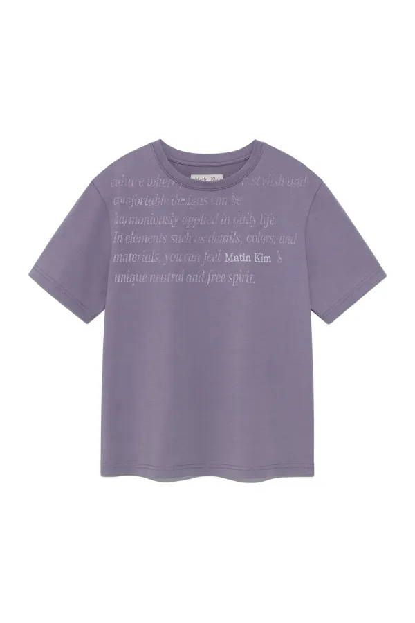 LOGO POINT LETTERING GRAPHIC TOP IN PURPLE
