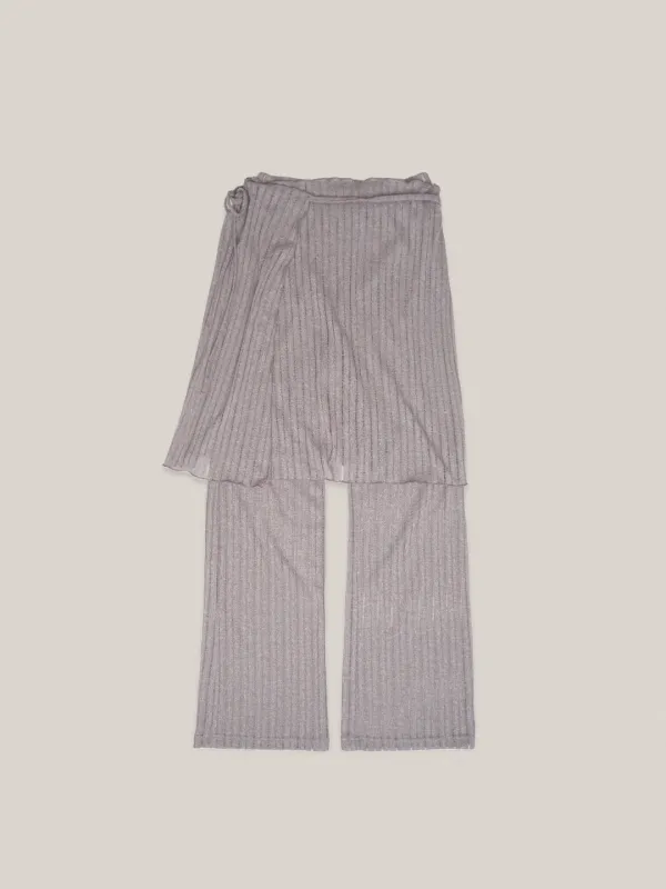 LINEN WRAP PANTS [ BROWN ]