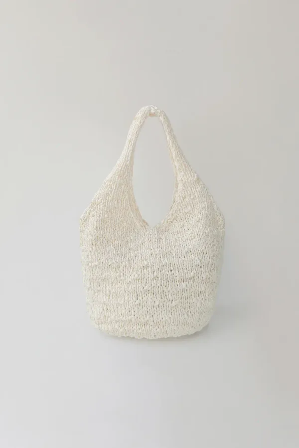 Handmade knitted bag (Ivory)