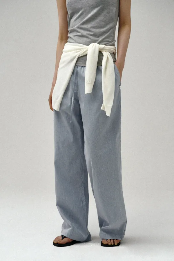 FRUNE STRIPE PANTS_NAVY