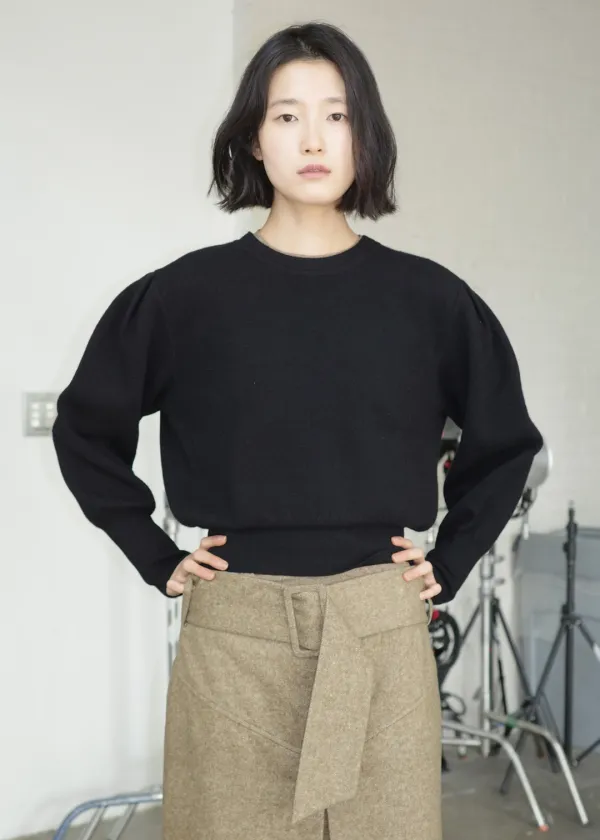 [ 바로배송 ] PUFF KNIT TOP [BLACK]