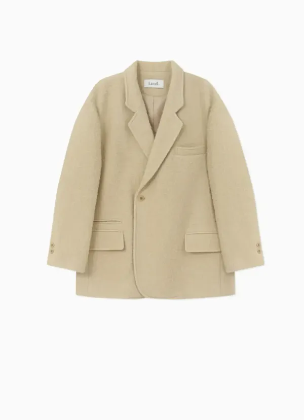 Alpaca Brioche Boucle Jacket (Butter)