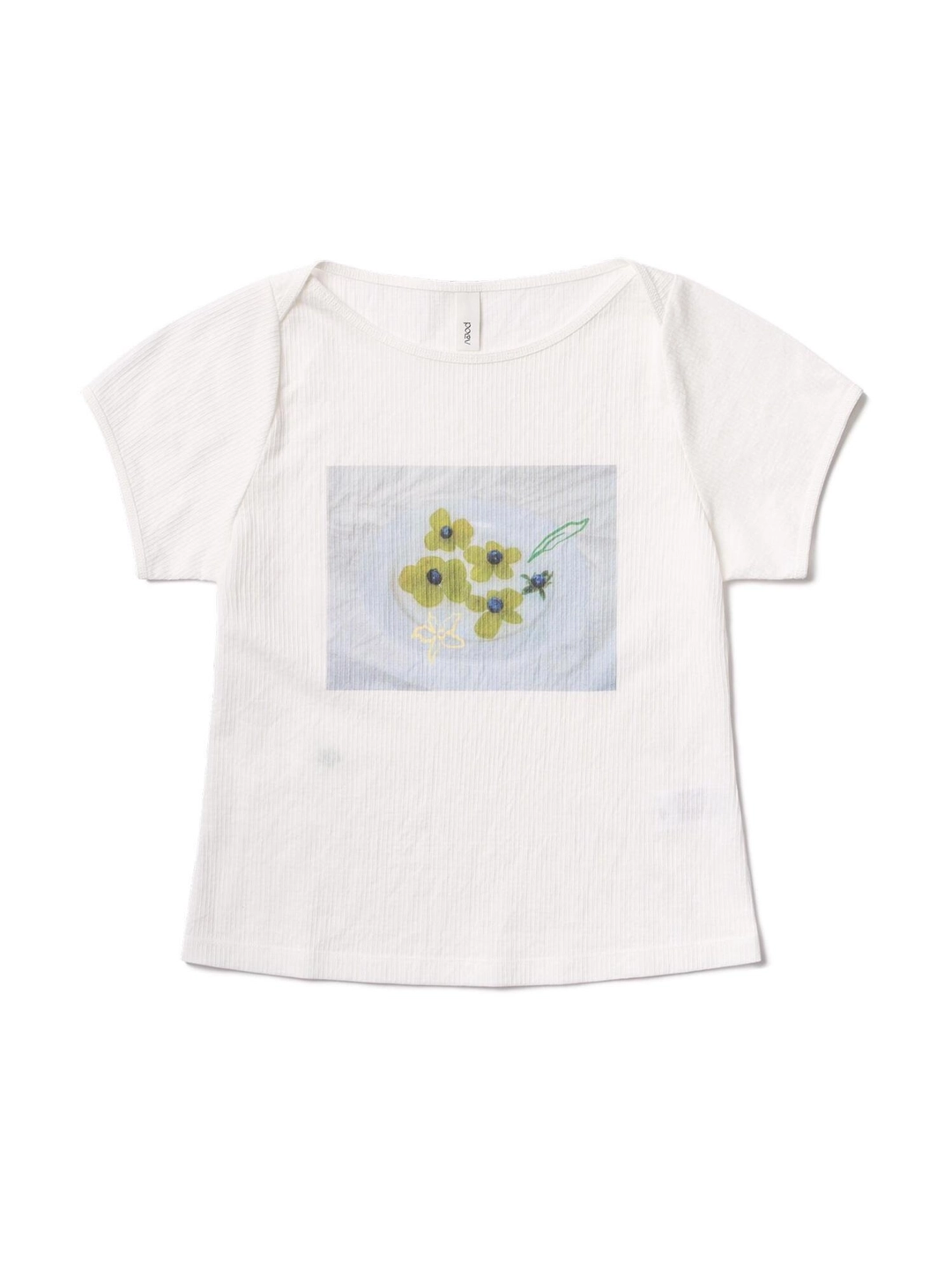 포에브 Grape Flower T-shirt - White 상품 이미지 3