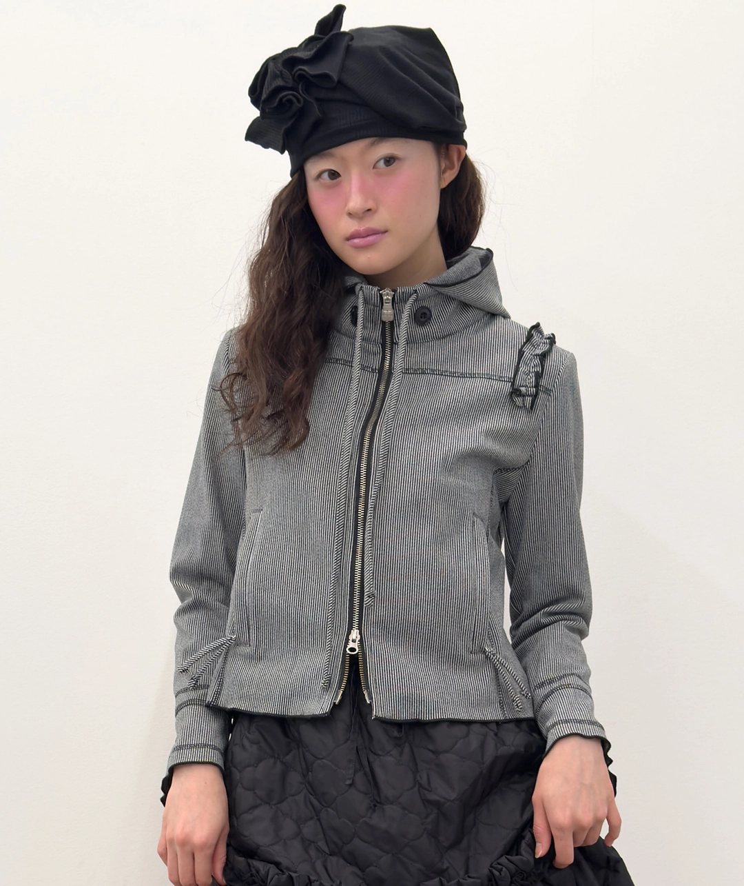 타입서비스 Ruffle Stitch Hoodie Jacket [Gray] 상품 이미지 2