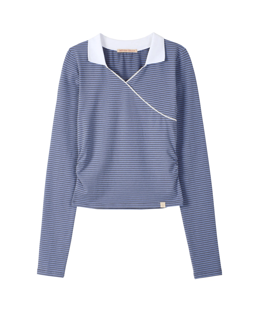 비터셀즈 Due Stripe Collar Tee-Blue 상품 이미지 1