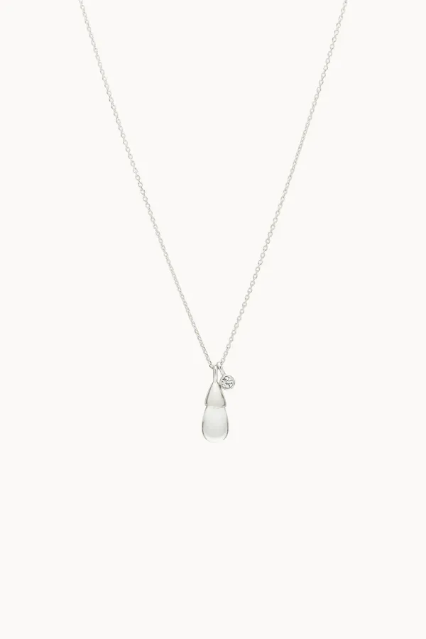 [VEI] 925silver PETAL STONE NECKLACE_WHITE QUARTZ_OD3A2MNE92