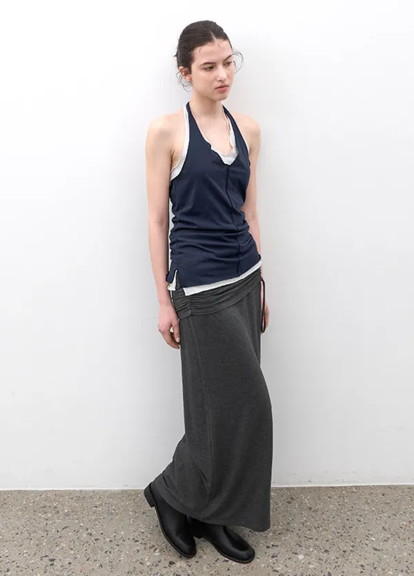 (T-7207)HALTER CONTRAST LAYERD 2 PIECES T