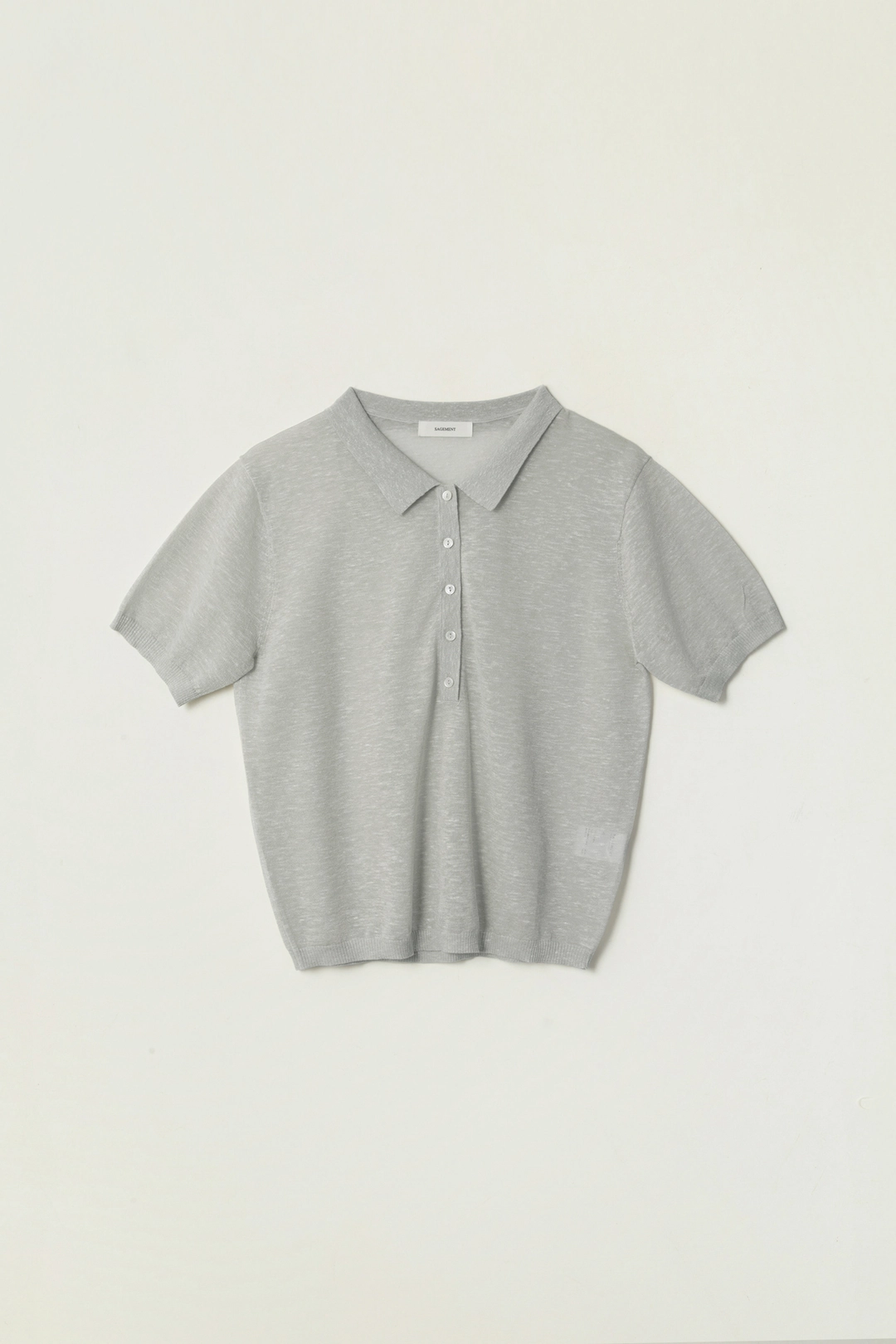 세이지먼트 SILAS HALF COLLAR KNIT_LIGHT GRAY 상품 이미지 1