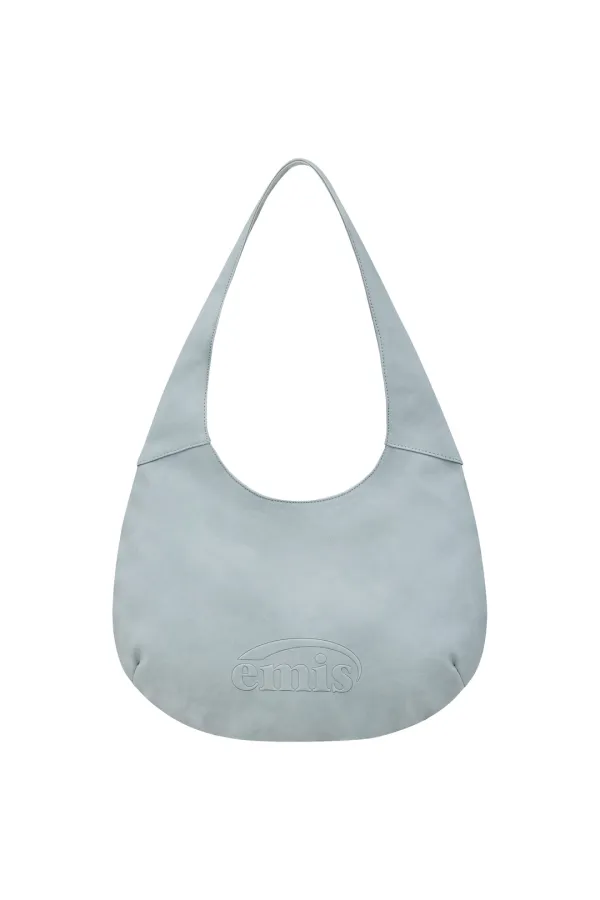 LOGO EMBOSSED SHOULDER BAG-PASTEL BLUE