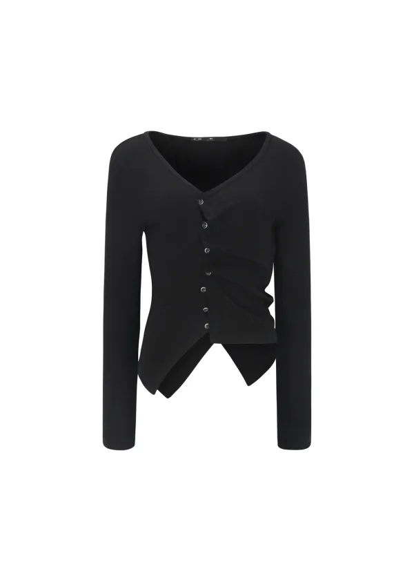 [4TH] UNBALANCED BUTTON T, BLACK
