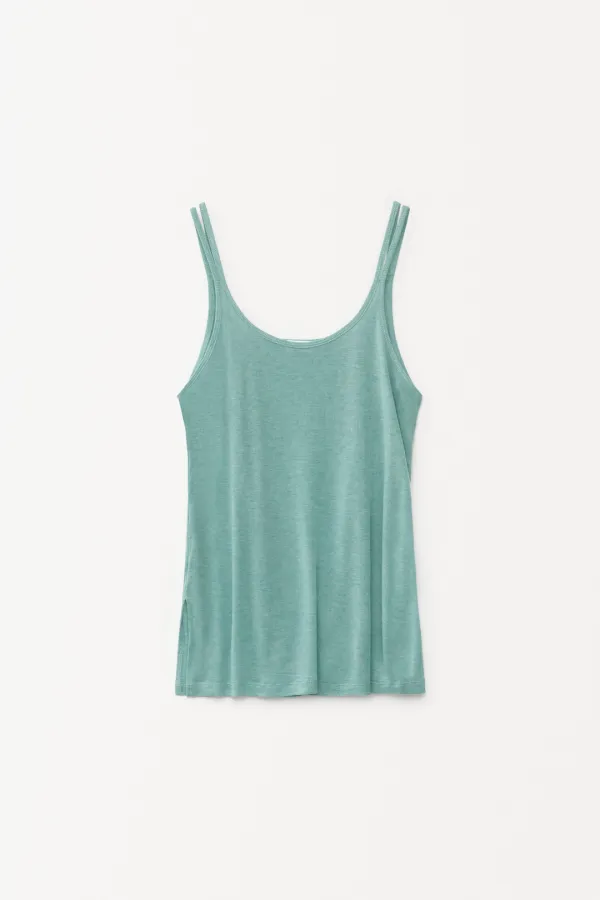 Edith Sleeveless Top mint, turquoise blue