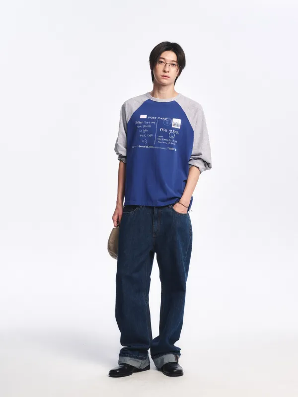 Postcard Raglan Tee_Blue
