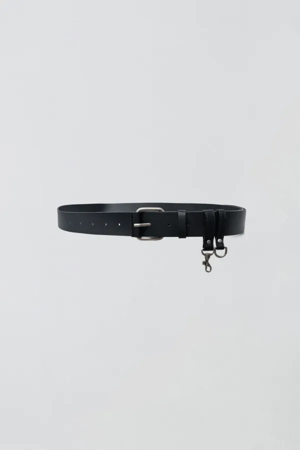 KEYRING LEATHER BELT_BLACK