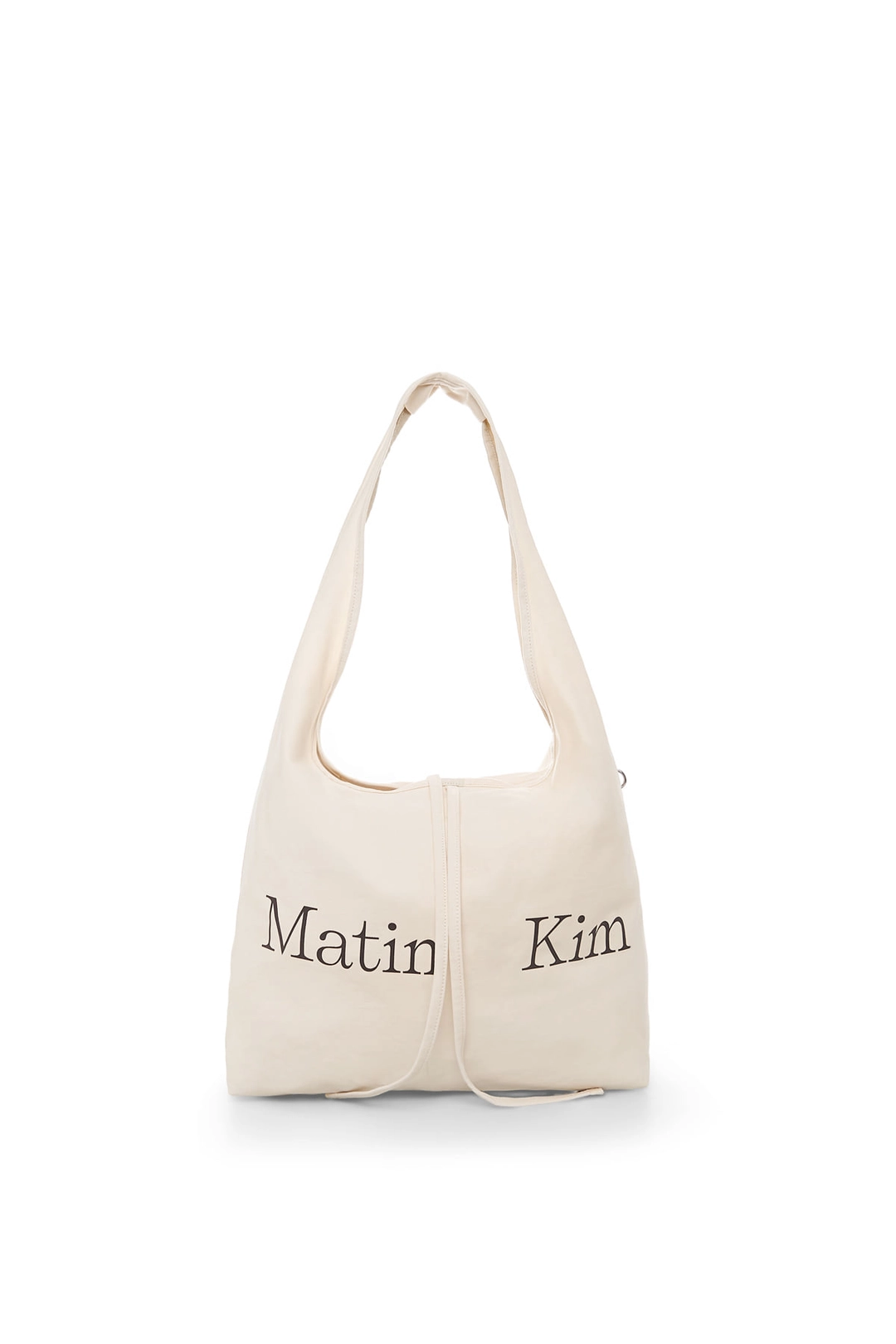 마뗑킴 LOGO POINT ROUND ECOBAG IN IVORY 상품 이미지 1