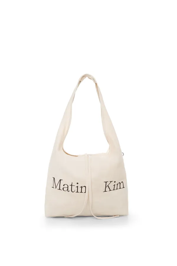 LOGO POINT ROUND ECOBAG IN IVORY