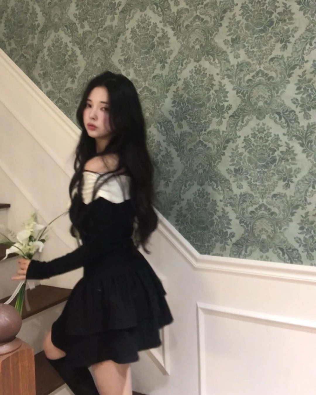 낫유어로즈 @aile_ange__Blair top (Black)Lili skirt (Black) 상품 이미지 1