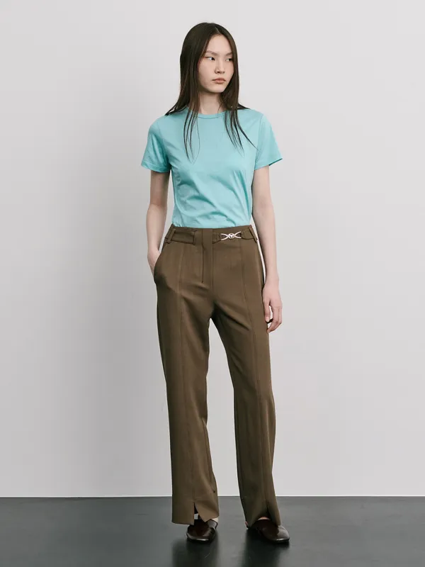 Bijou Embellishment Tunnel Pants_Brown