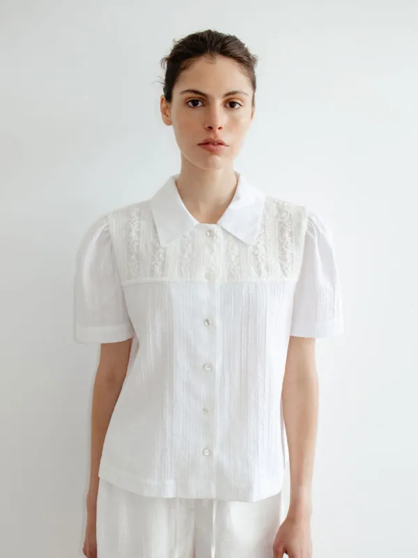 TIR VINTAGE LACE BLOUSE_WHITE