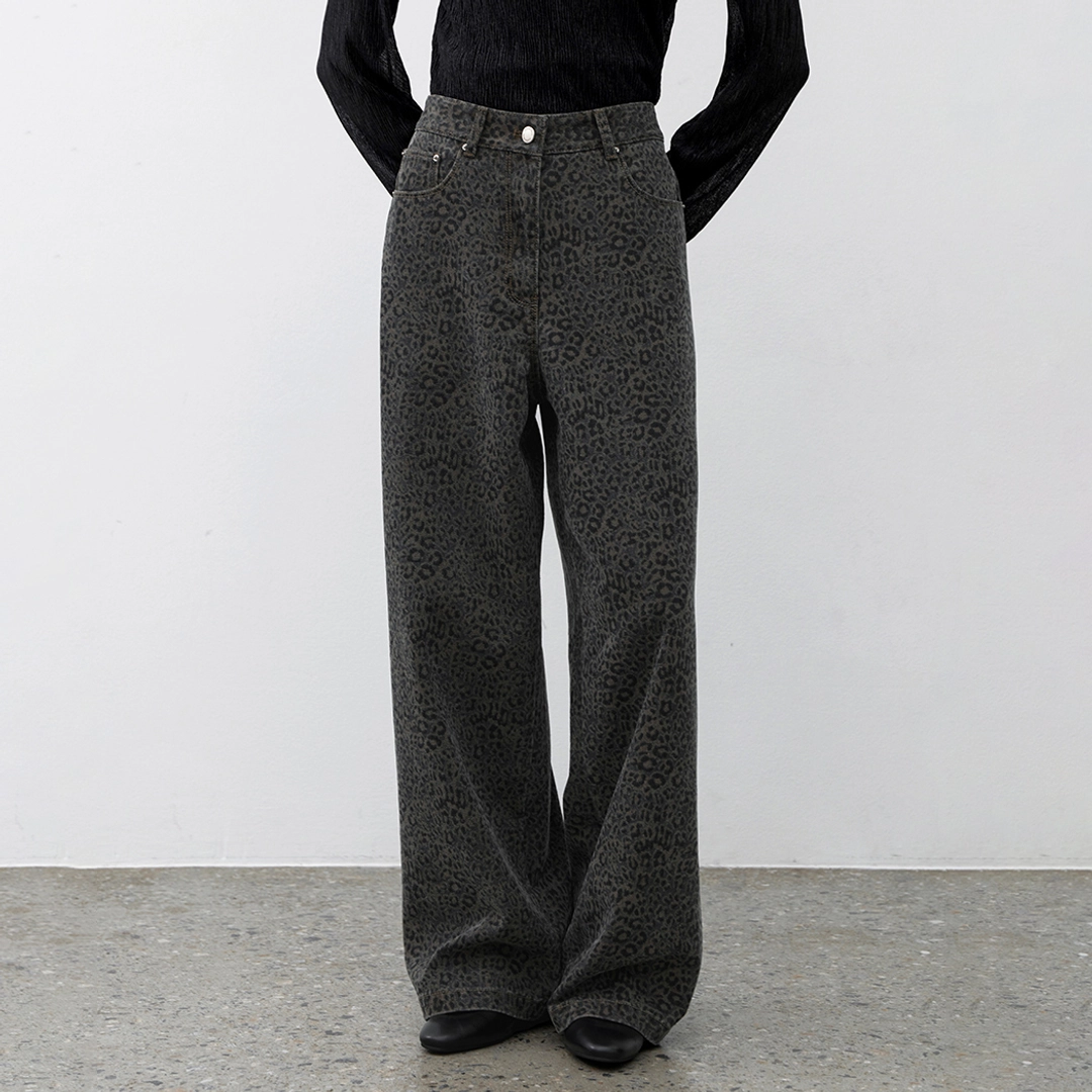 아뜰리에 나인 (Z-PT-5701)LEOPARD WIDE LEG PANTS 상품 이미지 1