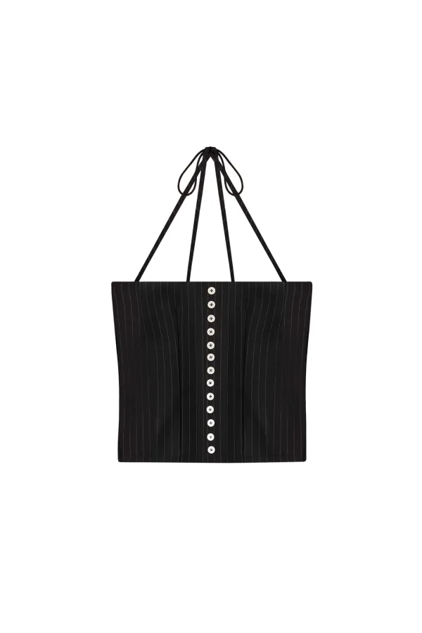 Jennie striped button top