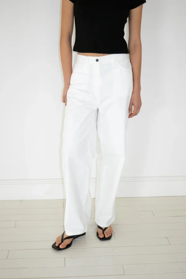 Washed Cotton Pants (White)
