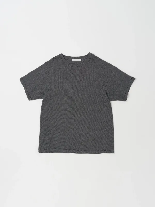 RELAXED STRIPE TEE IN BLACK