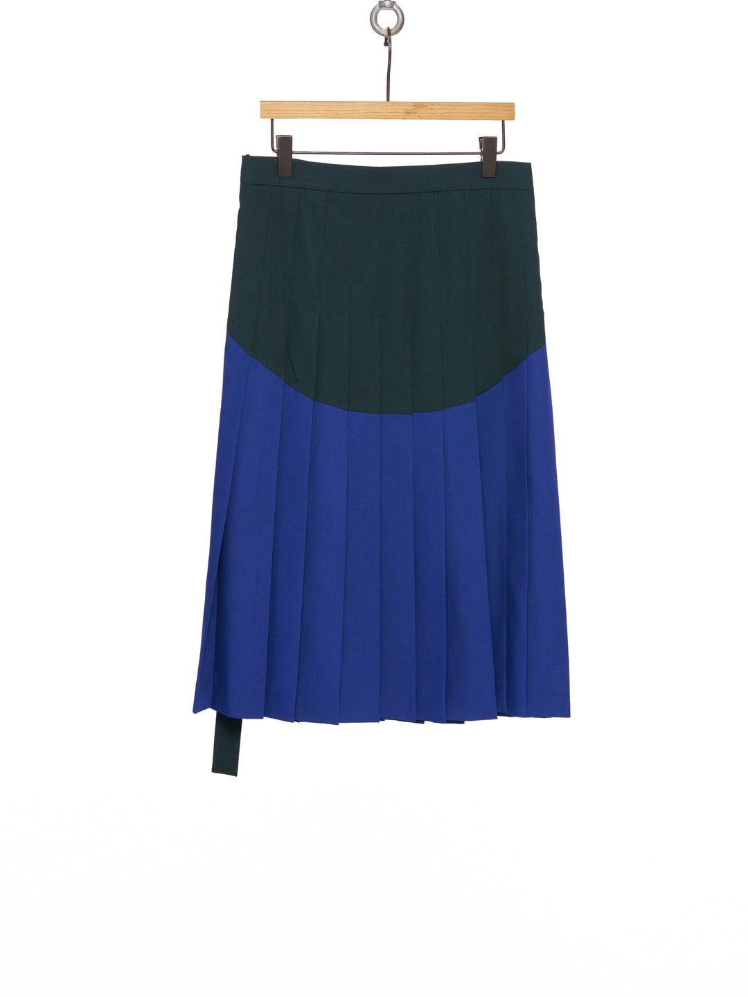 푸쉬버튼 SS26 BLUE COLORBLOCK PLEATED WRAP SKIRT 상품 이미지 3
