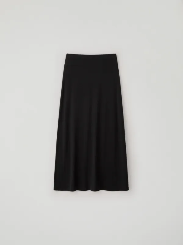 Wool Blended Banding Skirt(Black)