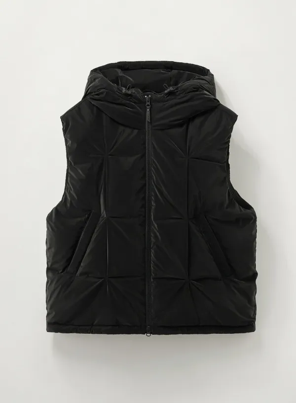 (W) Orta Hood Padding Vest - Black