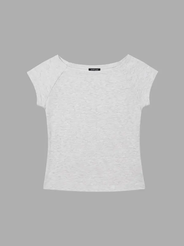 MINA BOAT-NECK RAGLAN T-SHIRT_MELANGE GRAY