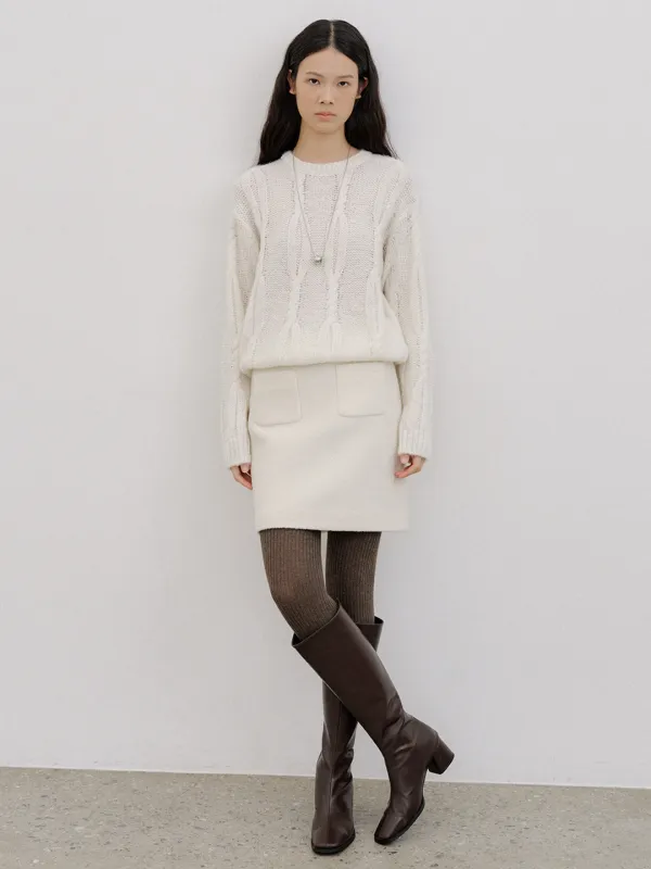[여울 착용] LUS WOOL POCKET MINI SKIRT_2COLOR
