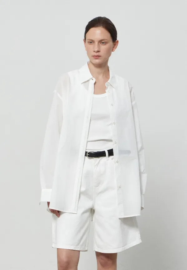 OVER FIT DOUBLE TAP SHIRTS - WHITE