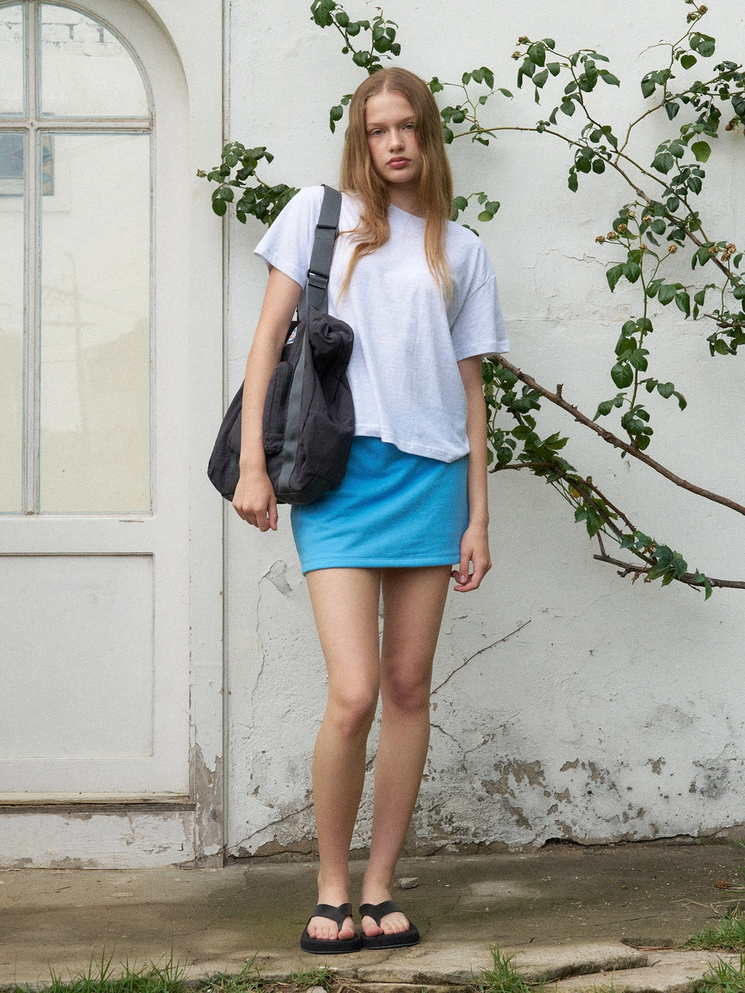 헤더먼트 jersey mini skirt (blue) 상품 이미지 1