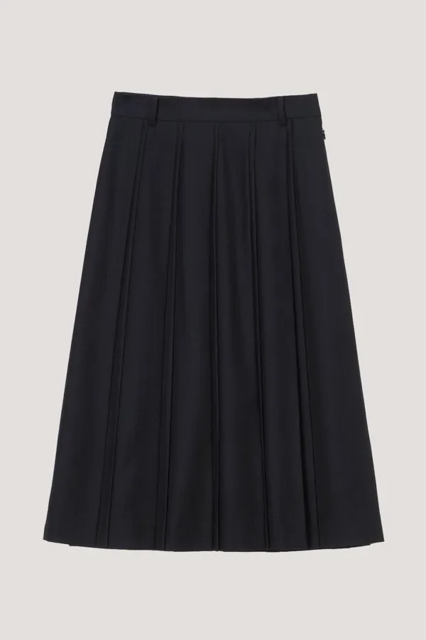 DOUBLE PLEATS SKIRT FRENCH NAVY_UDSK4A207N2