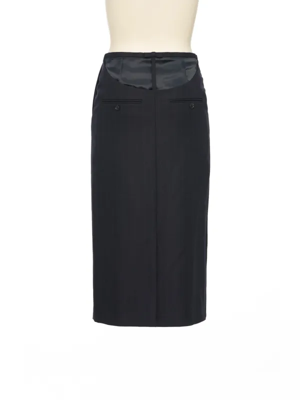 FW25 NAVY BACK CUTOUT SKIRT
