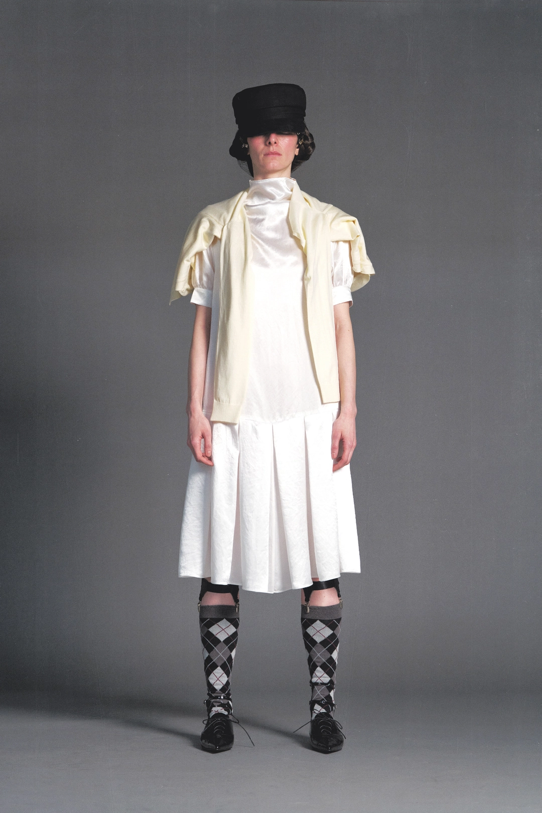 푸쉬버튼 PF26 WHITE COWL NECK DRESS 상품 이미지 1