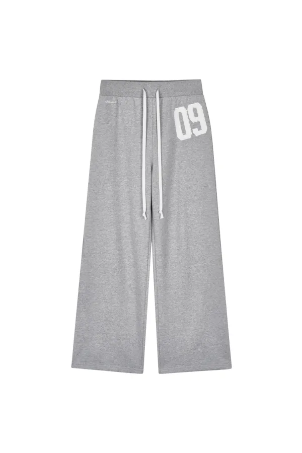 09 Numbering straight pants, Gray