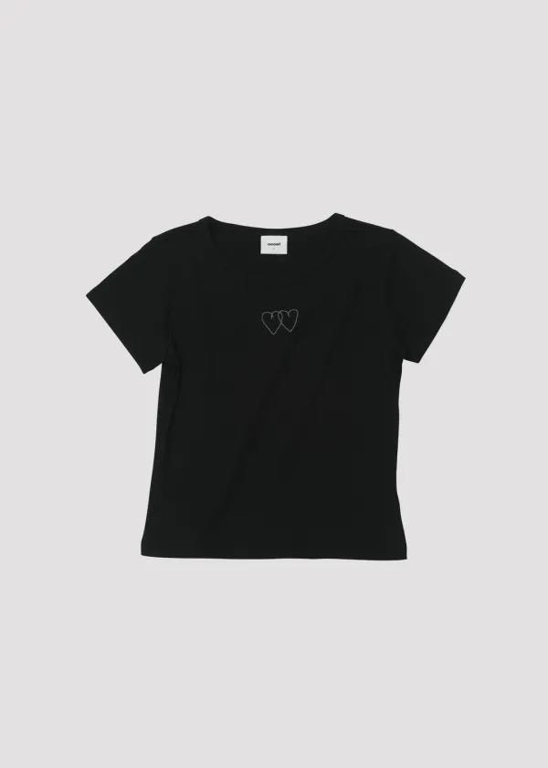 SLIM T SHIRT HEART BLACK