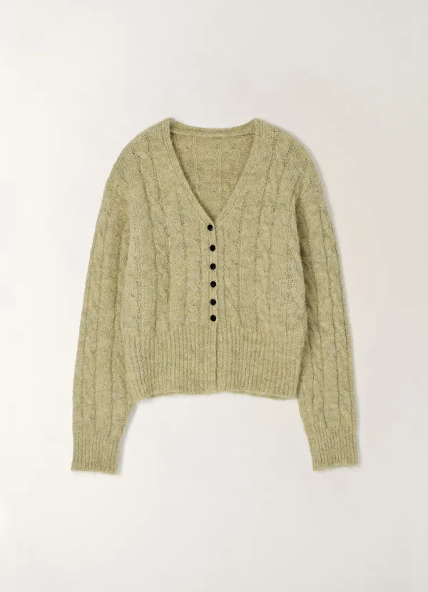 Lila Wool Cable Cardigan (4color)