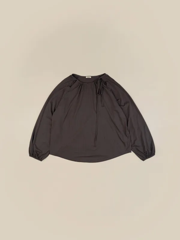 SHIRRING HALTER BLOUSE T [ CHARCOAL ]