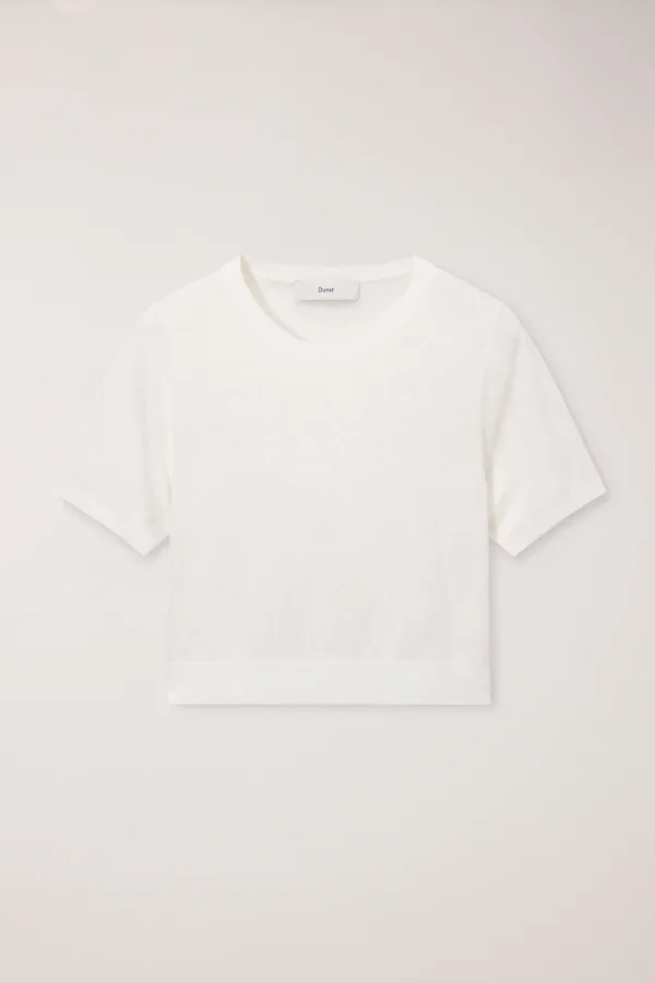 UNISEX LINEN CREWNECK KNIT WHITE_UDSW6B128WT