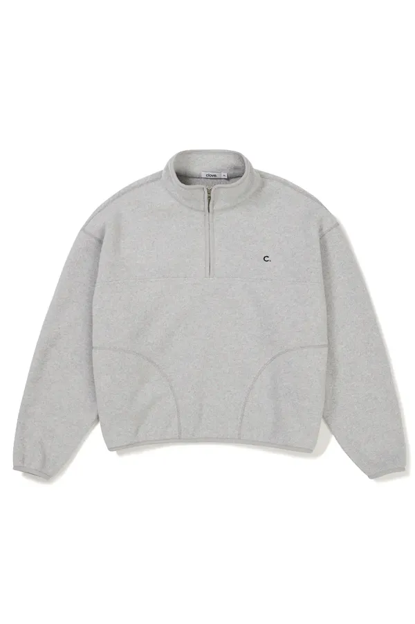 [24FW clove] Logo Fleece Half-zip_Women (Light Grey)