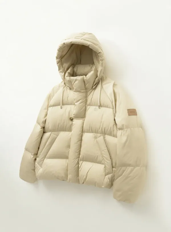 Detachable Hood Duck Down Padding - Cream