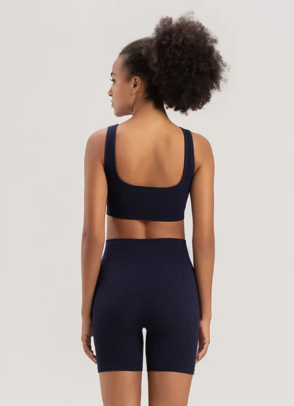[Movement Line] Seamless simple bra top_Evening Blue